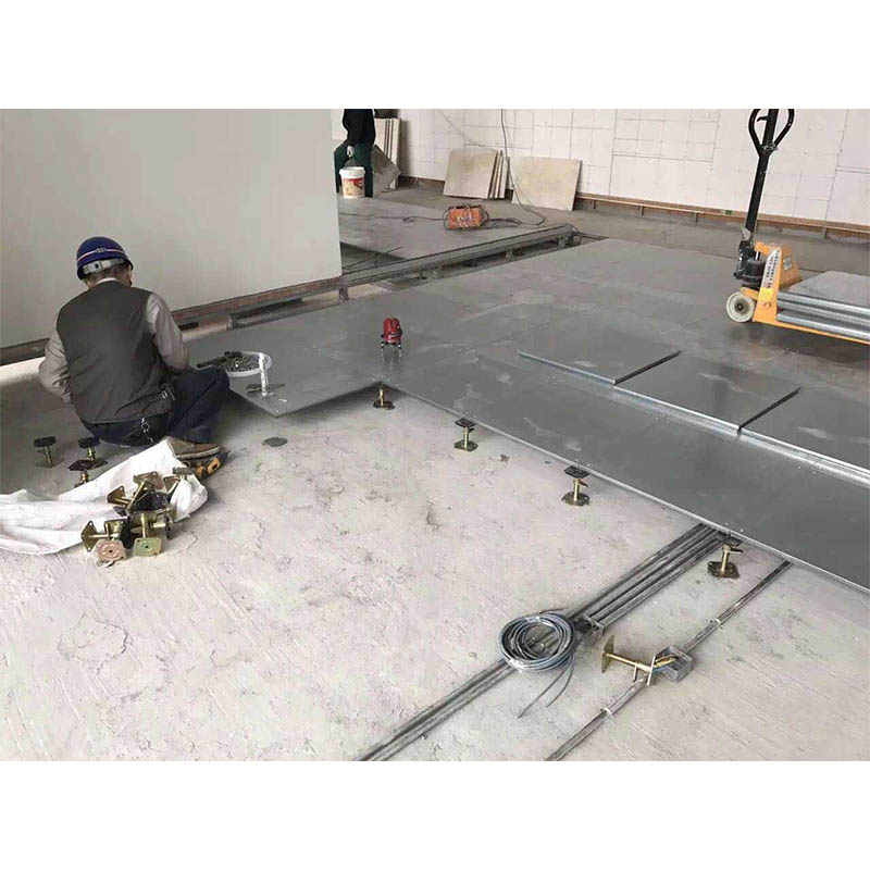 How does the surface treatment process affect the abrasion resistance of encapsulated calcium sulphate raised access floor?