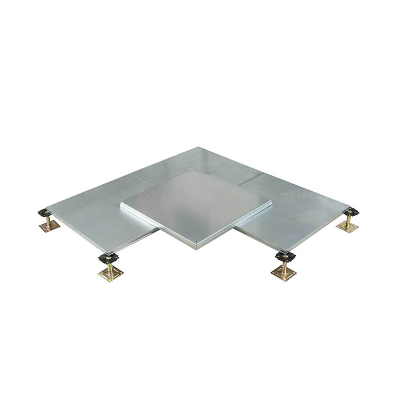 How does enclosed wood core raised access floor achieve high load-bearing capacity and environmental performance in commercial spaces?